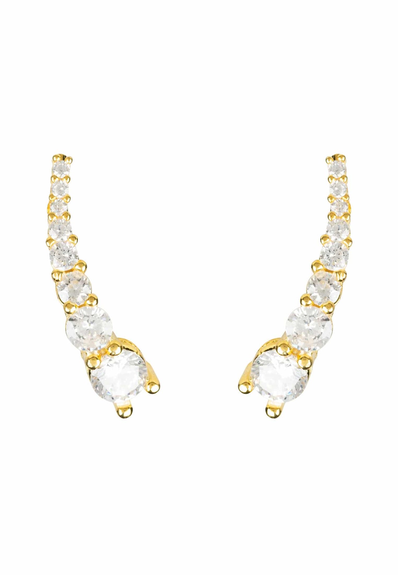 LATELITA - Graduated Ear Climber Pair Gold -