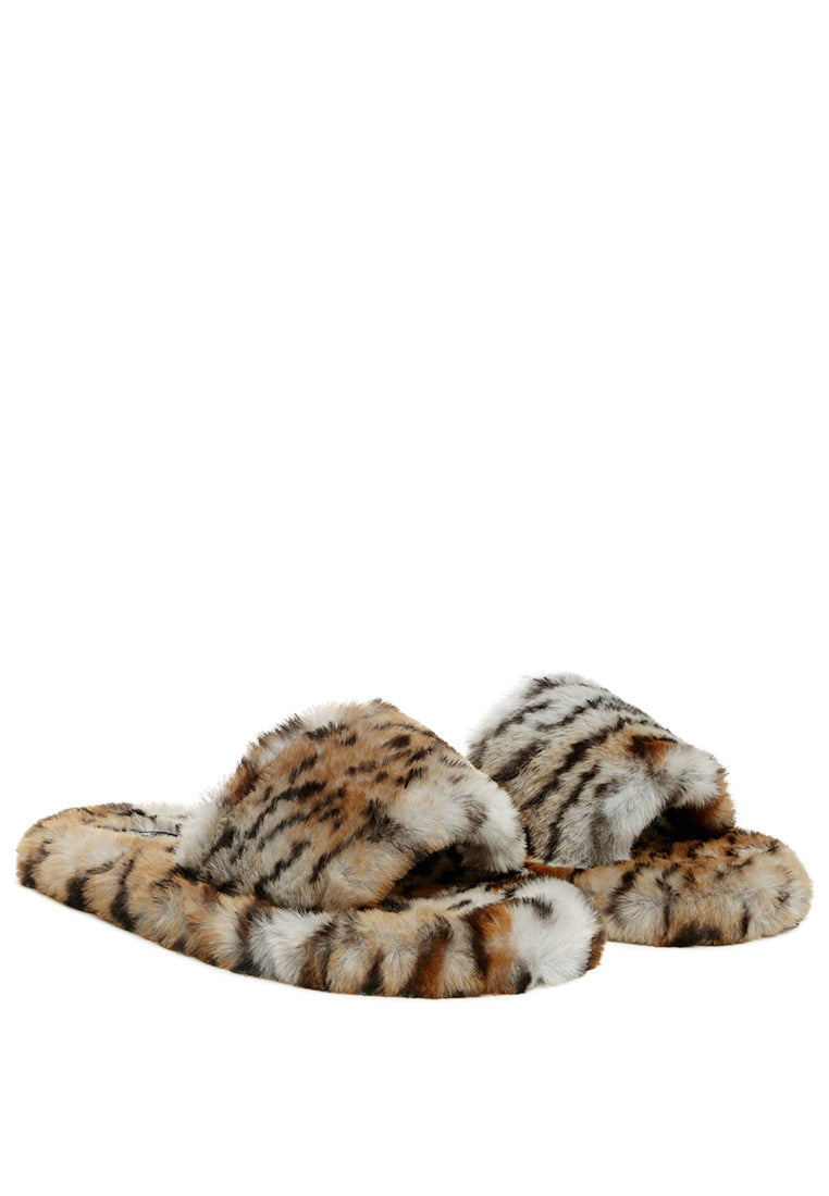 London Rag - Snuggle-In Indoor Fur Slide Flats - 2 COLORS -