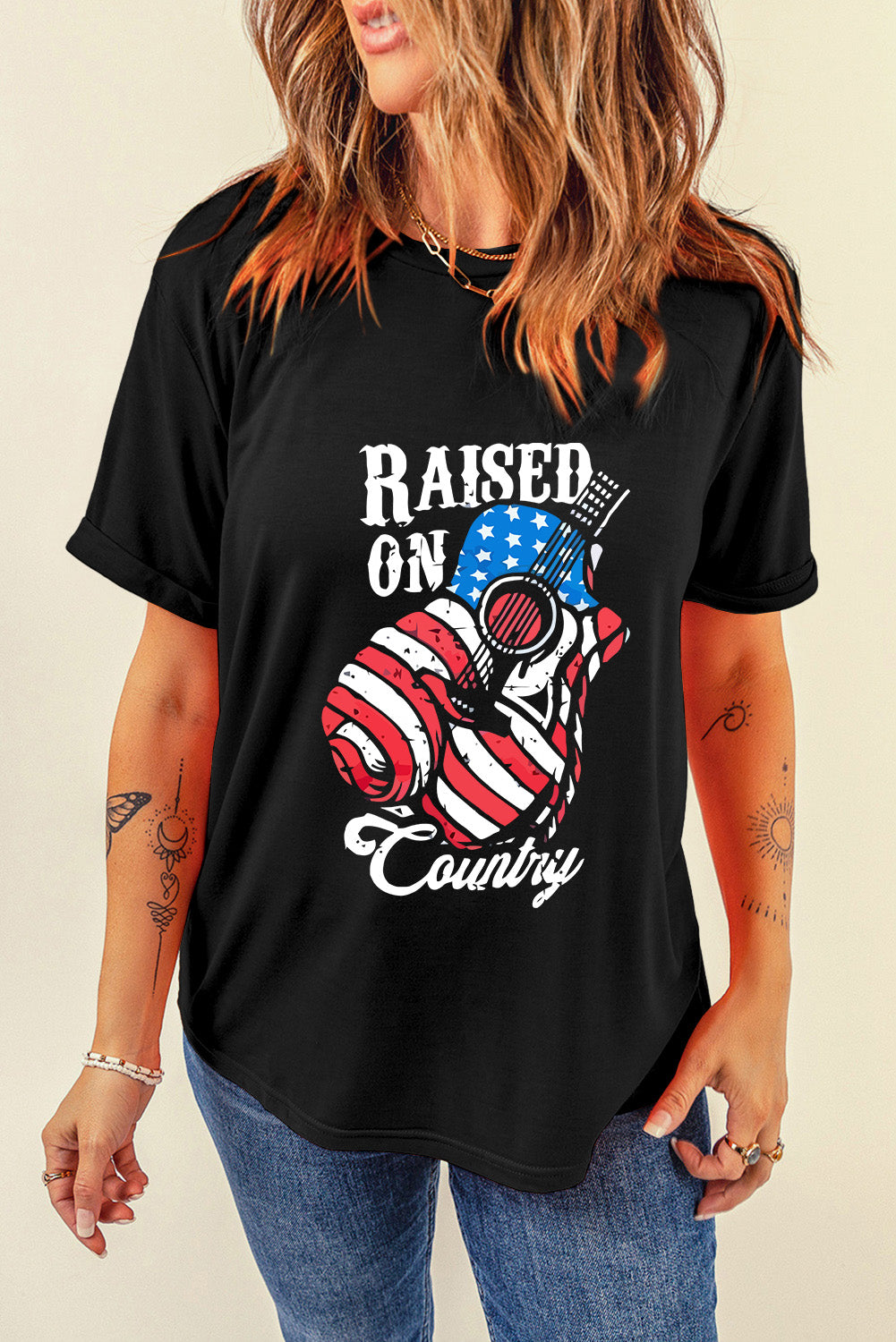 RAISED ON COUNTRY Round Neck T-Shirt - T - 1 COLOR -