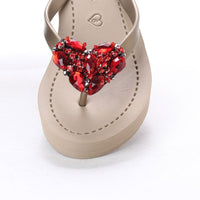 Thumbnail for SAND BY SAYA N.Y. - Chelsea Heart (Red) - Women's Mid Wedge - 2 COLORS -