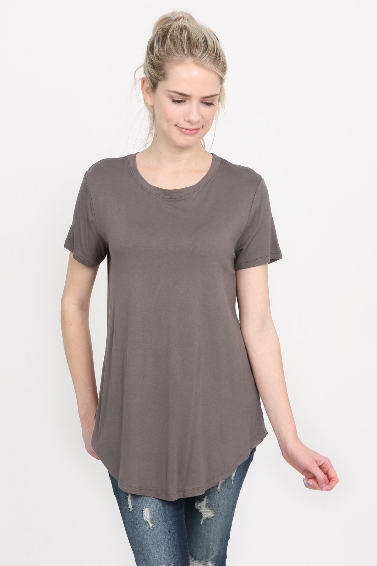 Riah Fashion - Premium Rayon Short Sleeve Top - 12 COLORS -