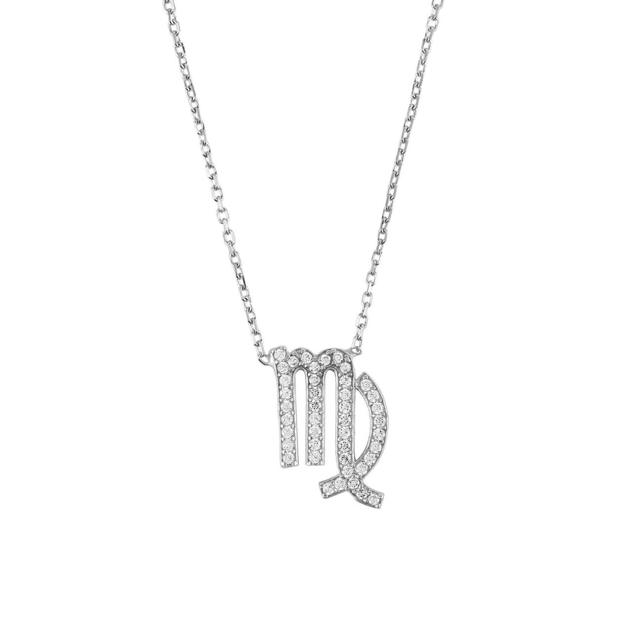 Zodiac Star Sign Pendant Necklace Silver - Virgo -