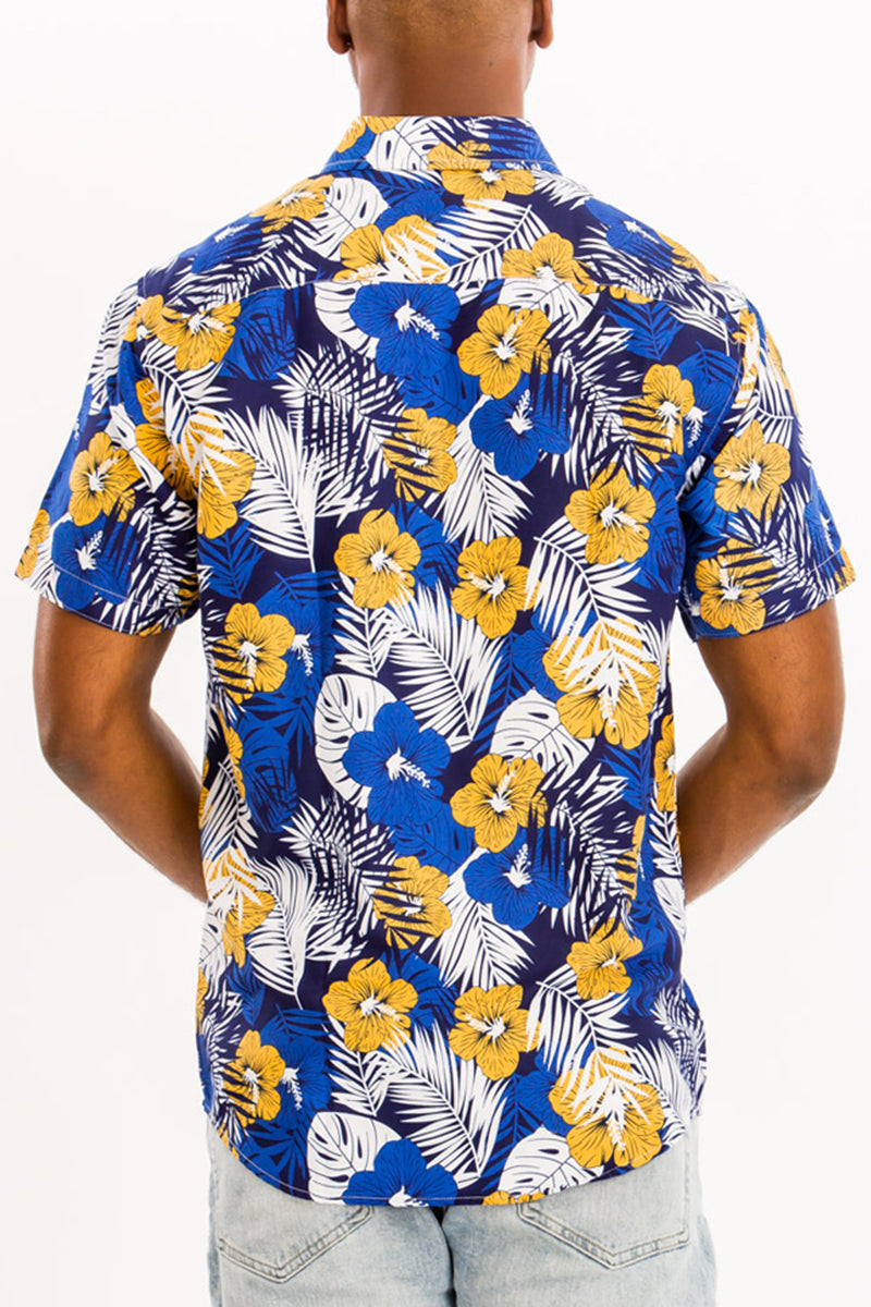 WEIV - Digital Print Hawaiian Short Sleeve Shirt -