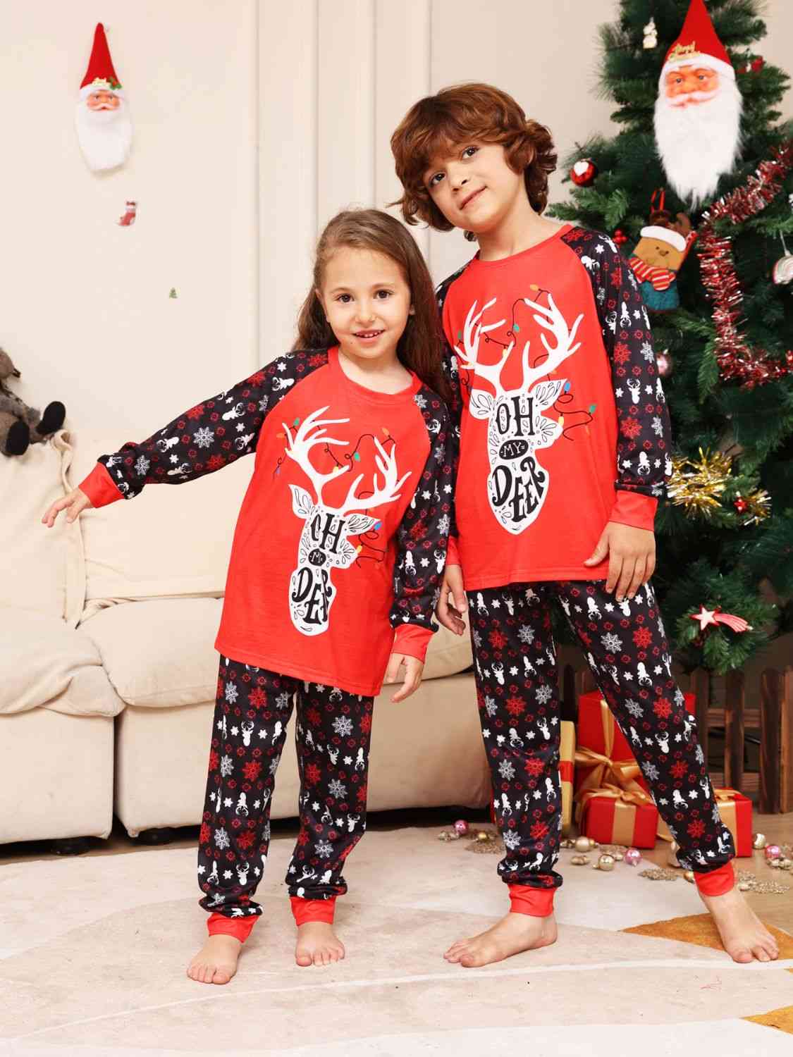 KIDS Reindeer Graphic Top and Pants Set - T -