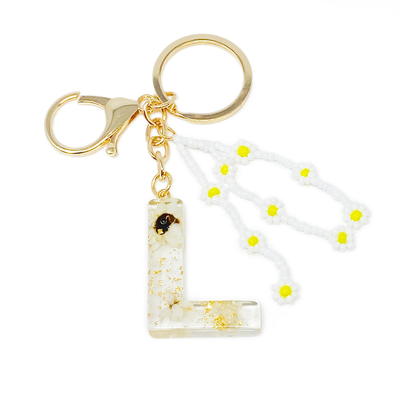 Ellison & Young - Baby Daisy Initial Key Chain - 20 LETTERS - FIND YOURS! -