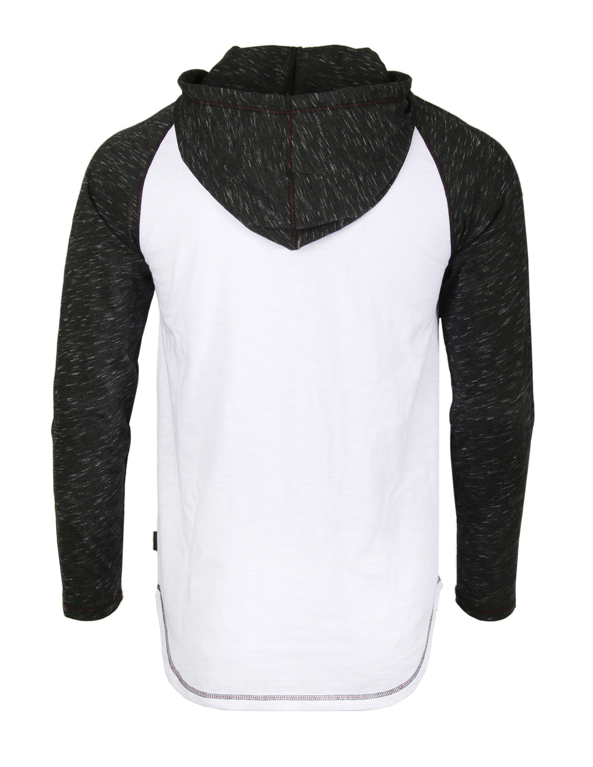 Long Sleeve Raglan Henley Round Bottom Hood T-Shirts - 1 COLOR