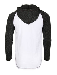 Thumbnail for Long Sleeve Raglan Henley Round Bottom Hood T-Shirts - 1 COLOR