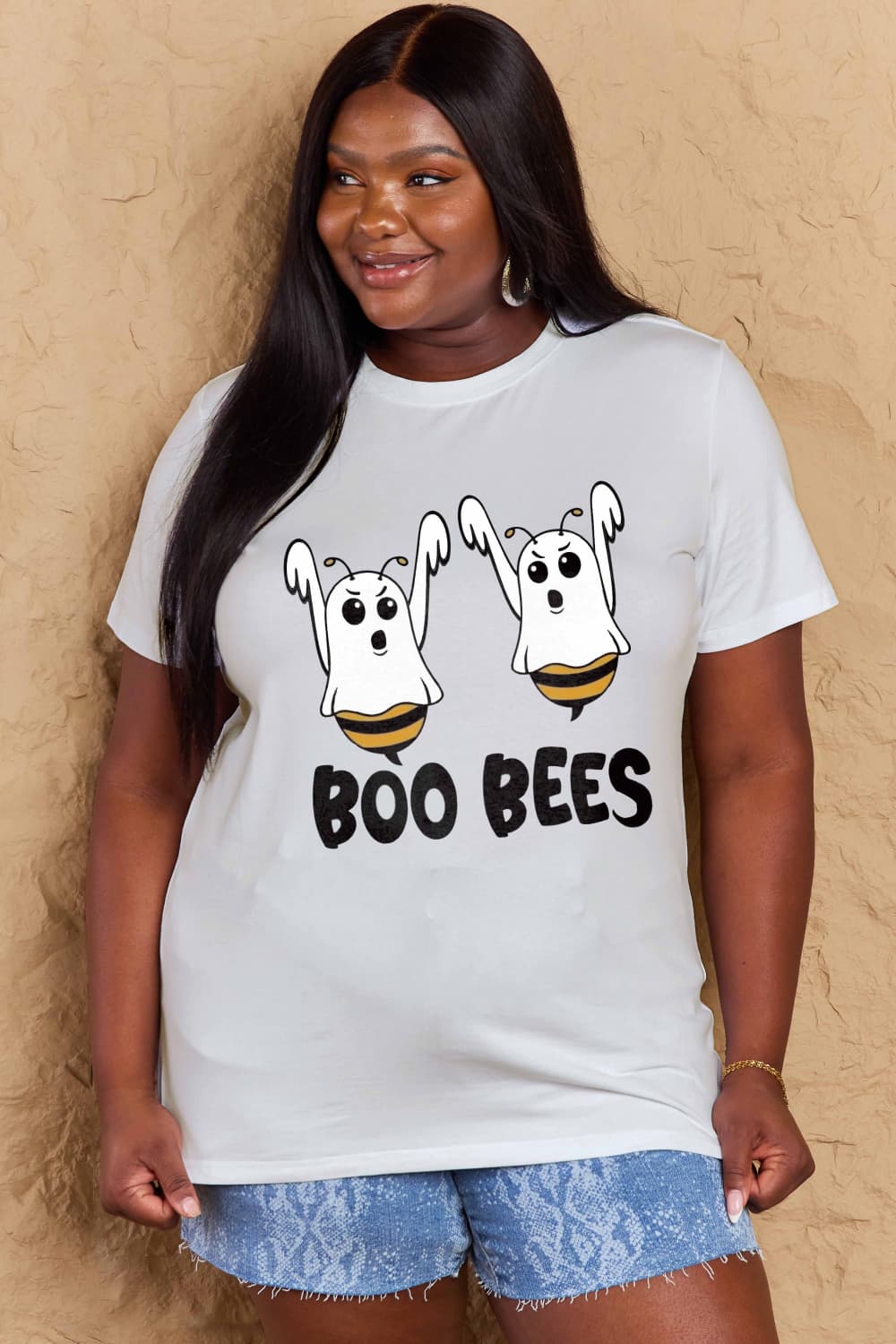 Simply Love Full Size BOO BEES Graphic Cotton T-Shirt - T - 3 COLORS -