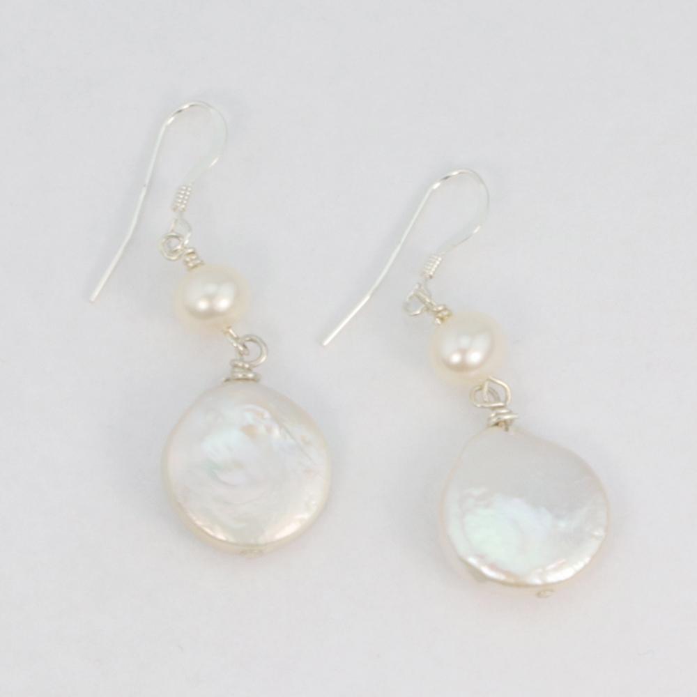 Christy Jean - Coin Pearl Dangles -