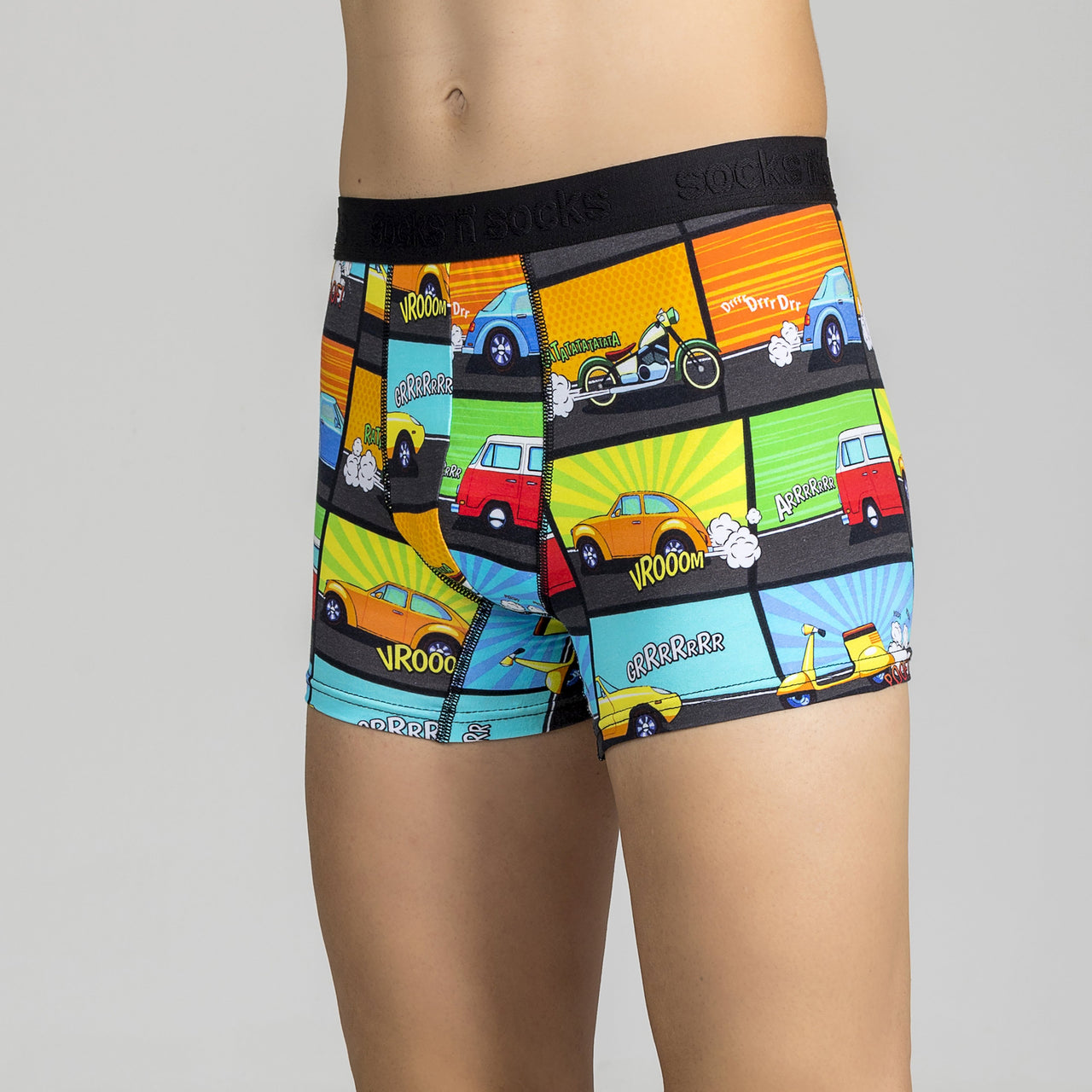 Men's Comic Cars Boxer Brief - 1 COLOR -