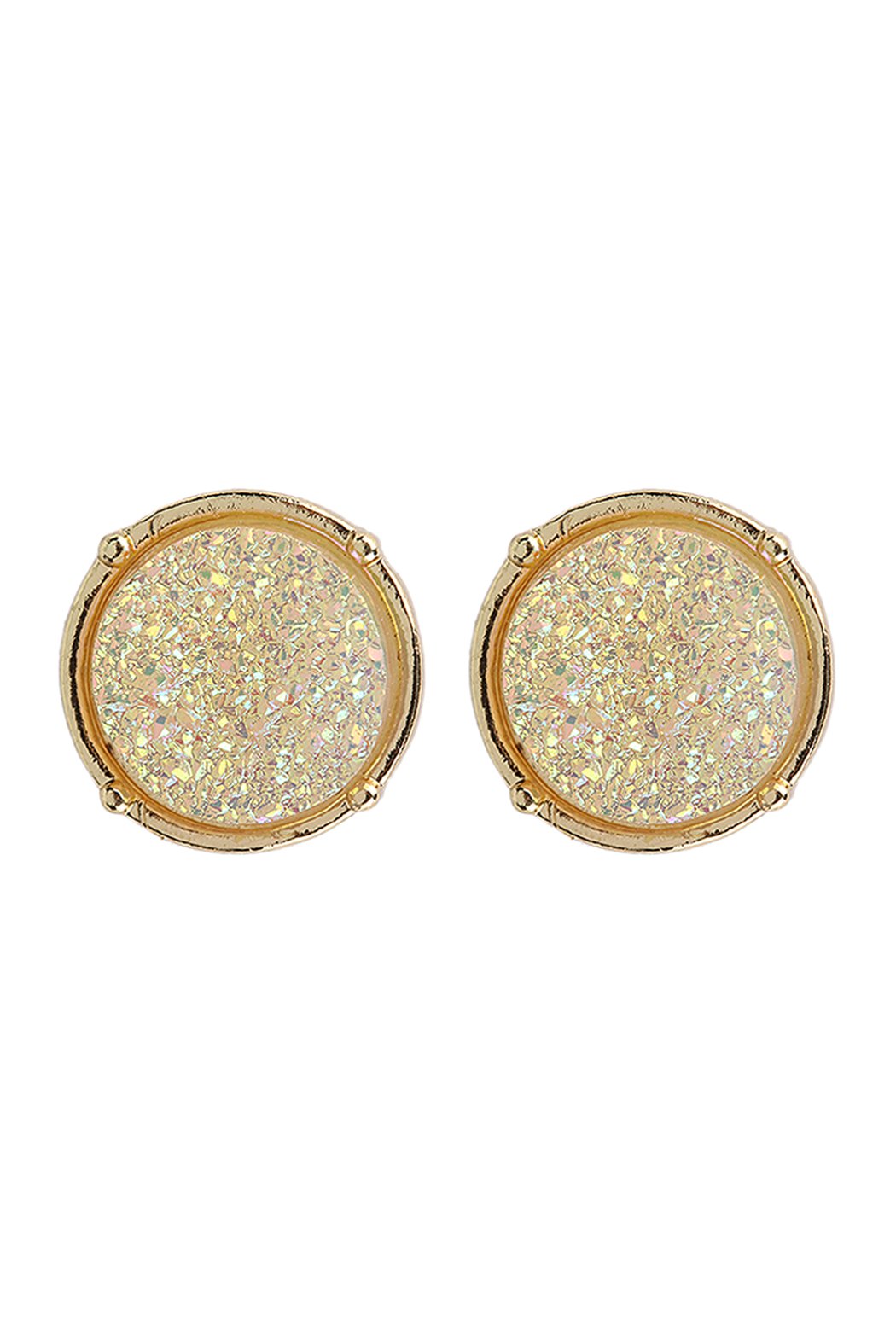 Druzy Round Post Earrings - 18 COLORS -