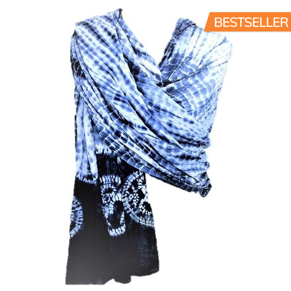 OMSutra - Savasana Indigo Dyed Long Scarf for Mothers Day Gifts - 1 COLOR -