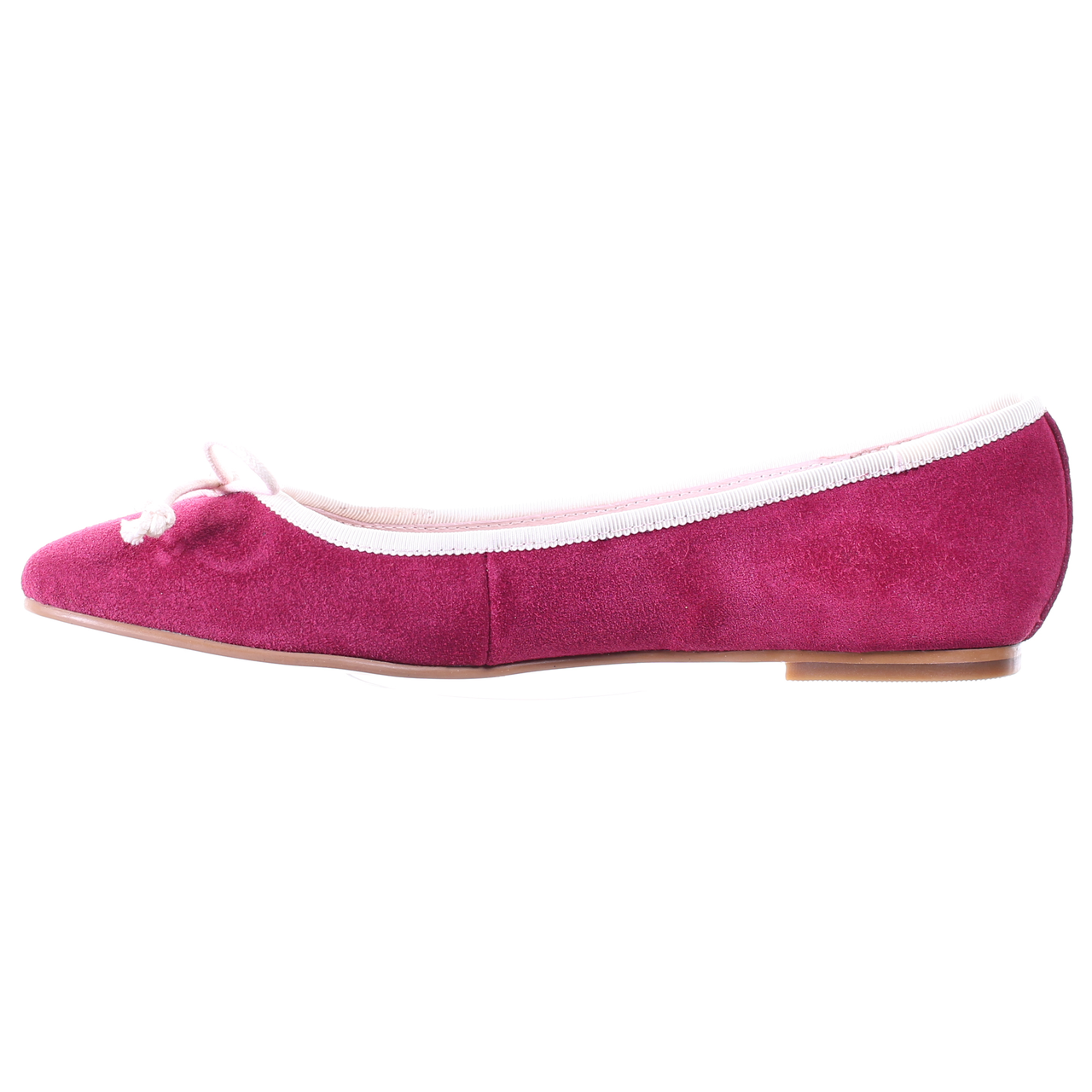 Bow Suede Ballerina (Magenta) -