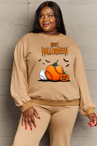 Thumbnail for Simply Love Full Size HAPPY HALLOWEEN Graphic Sweatshirt - SIZES S THRU 3XL - T - 6 COLORS -