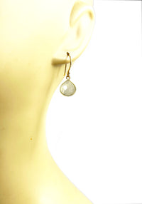 Thumbnail for Gena Myint - Moonstone Bezel Drop Earrings -