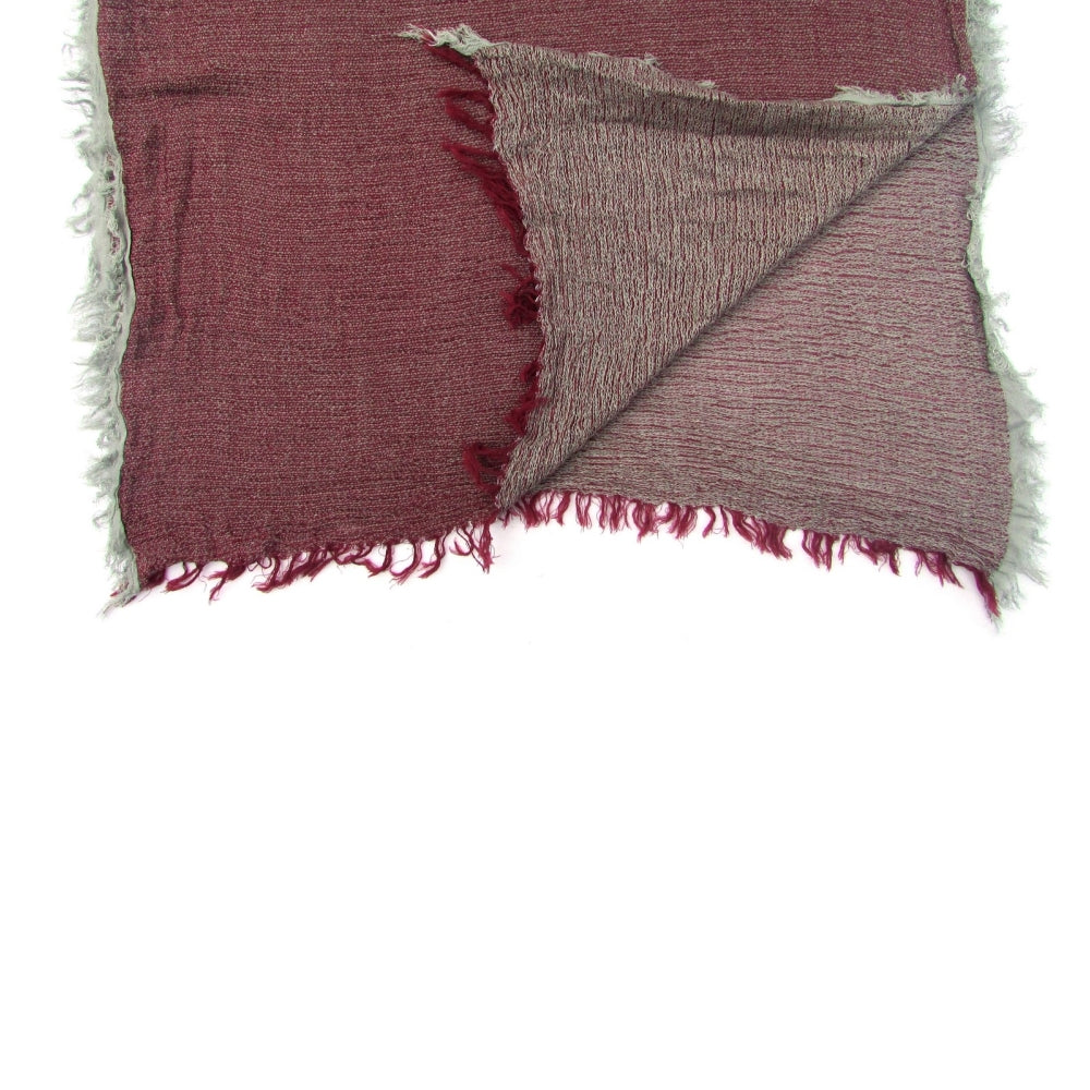 Turkish Cotton Blend Fringed Hobo Scarf Burgundy/Grey - 1 COLOR -