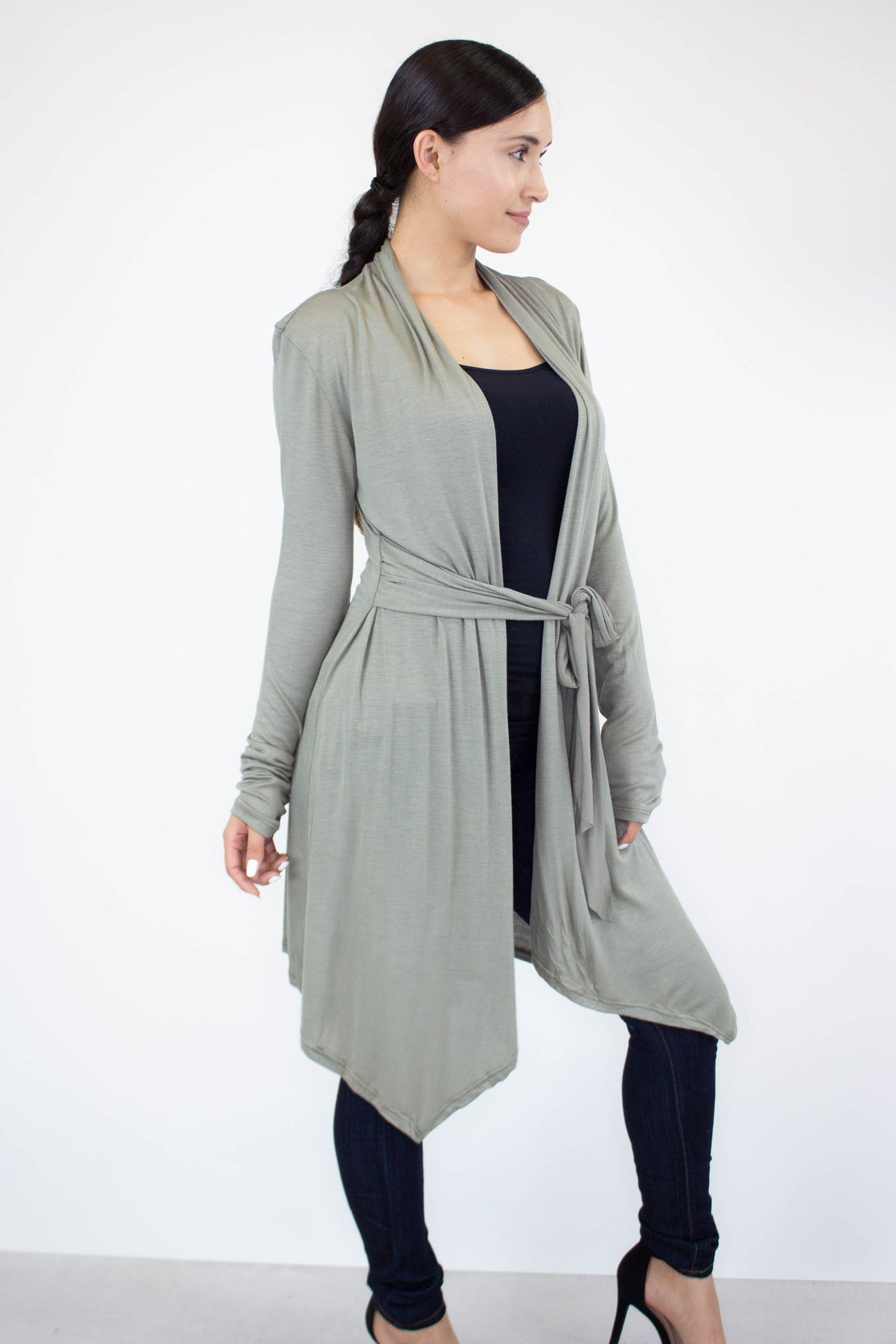 Stylespect - Light Weight Waist Tie Cardigan - 1 COLOR -