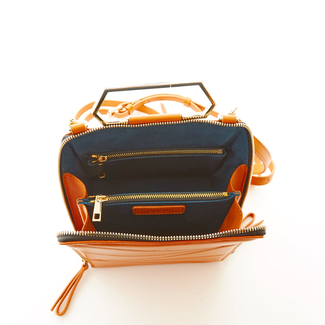 Heidi Dark Orange Leather Backpack Purse -