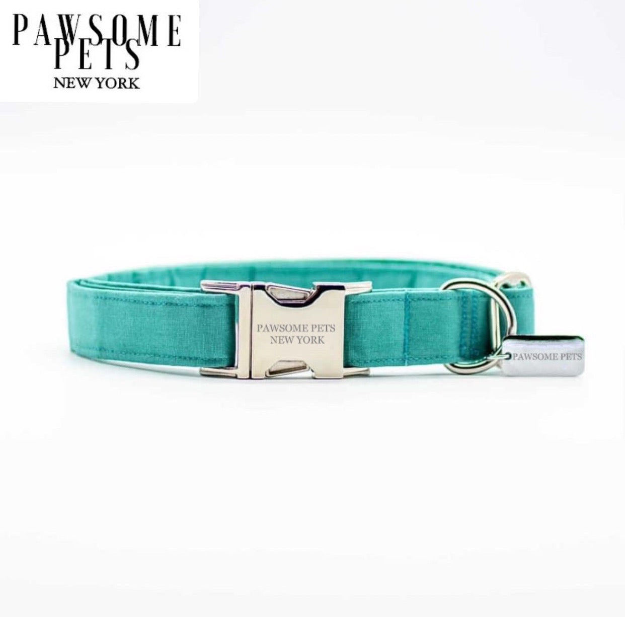 Dog & Cat Collar - Mint Green Velvet -