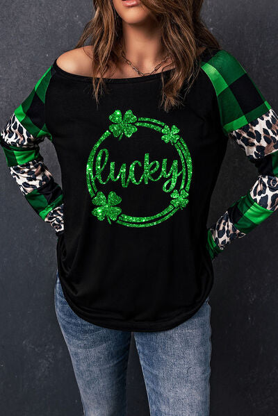 LUCKY Plaid Round Neck T-Shirt - T - 1 COLOR -