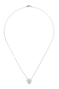 Thumbnail for Cast Fringe Leaf Pave Necklace - 3 FINISHES -