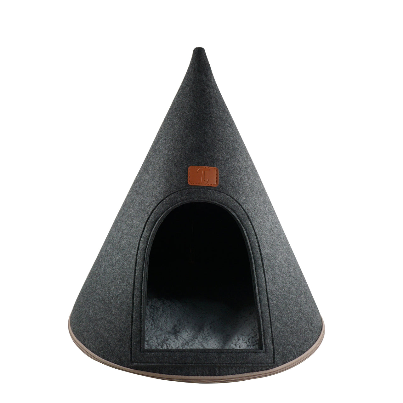 My Secret Cone Cave Easy Assembly Premium Felt Modern Cat Dog Small Animal Pet House Bed Condo - 2 COLORS -