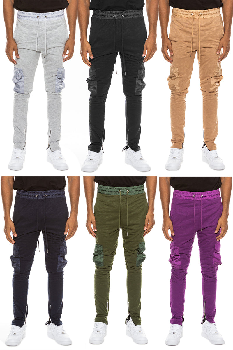 Heathered Slub Cargo Joggers - 1 COLOR -