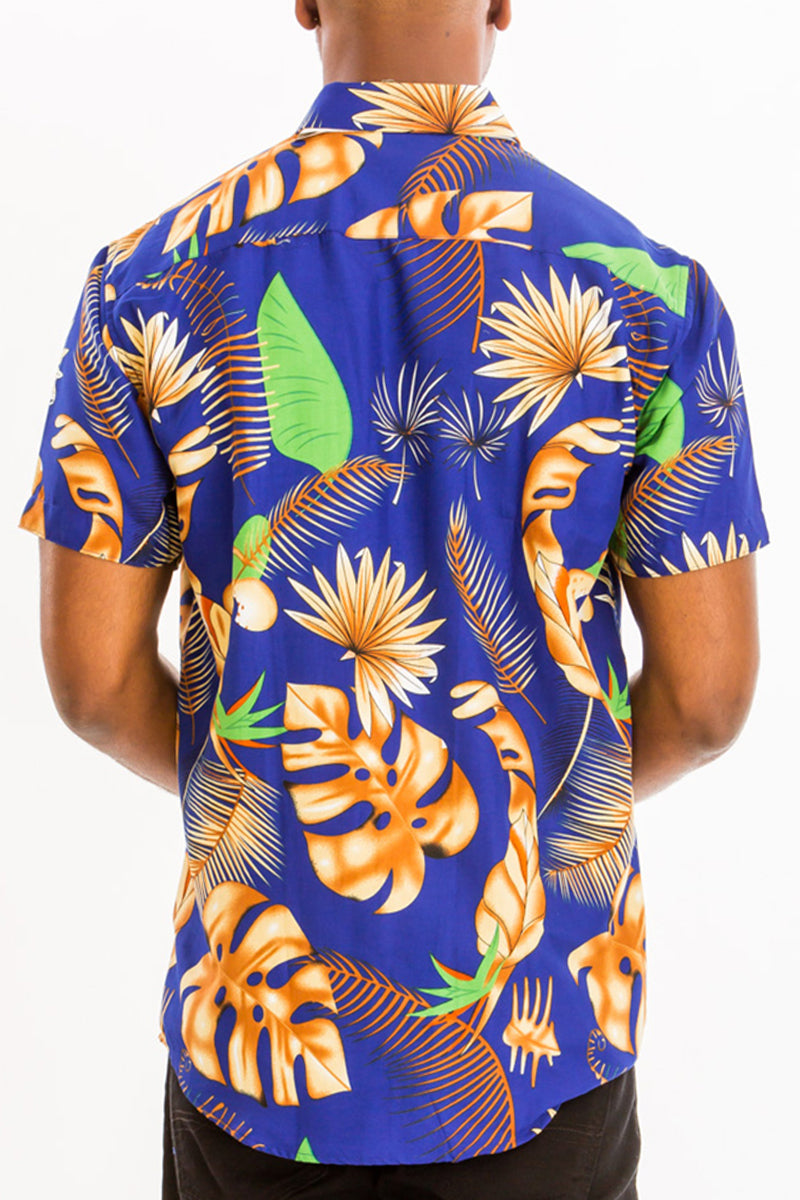 WEIV - Digital Print Hawaiian Short Sleeve Shirt -