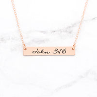 Thumbnail for John 3:16 Necklace - Gold Bar Necklace -