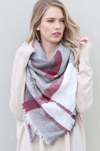 Thumbnail for Riah Fashion - Colorblock Blanket Scarf -