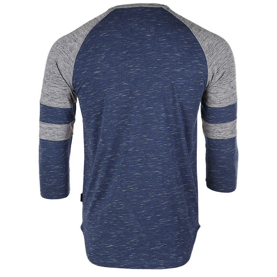 Men's 3/4 Sleeve Baseball Football College Raglan Henley Athletic T-Shirt - 1 COLOR