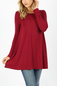 Thumbnail for Riah Fashion - Long Sleeve Boat Neck Flared Pockets - 1 COLOR -