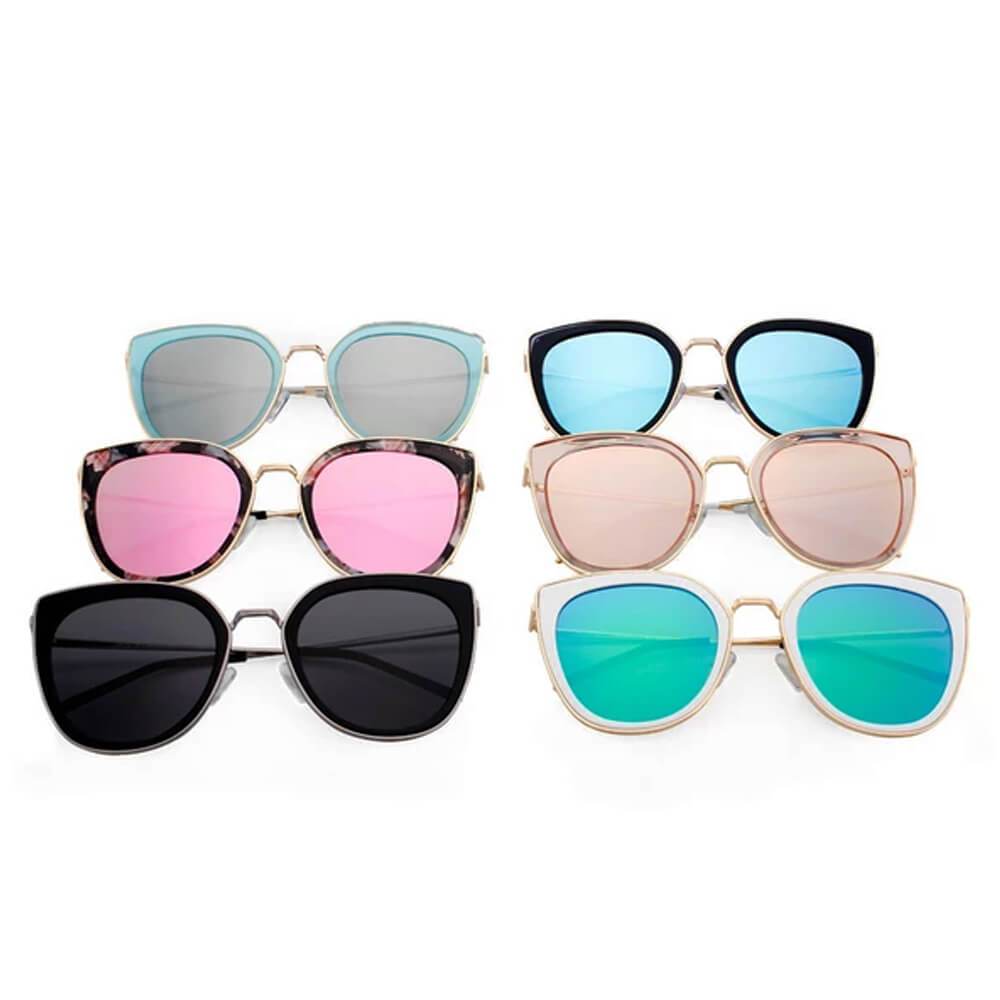 Saskia | CA11 - Womens Polarized Cat Eye Fashion Rim Sunglasses - 6 COLORS -