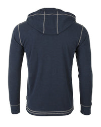 Thumbnail for Men's Thermal Long Sleeve Lightweight Fashion Hooded Henley - 1 COLOR