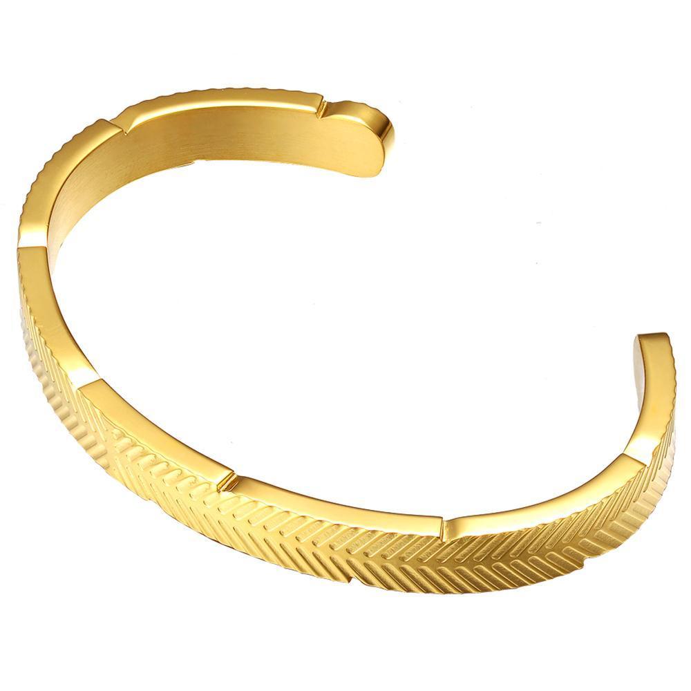 Mister - Feather Cuff Bracelet - 3 SIZES - 3 FINISHES -