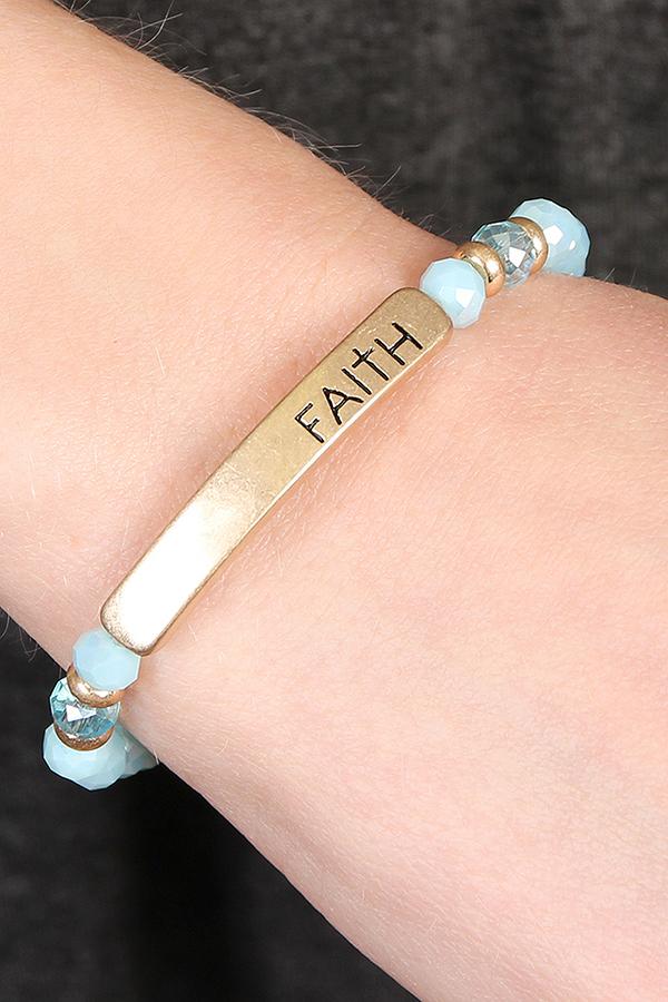 "Faith" Rondelle Beads Bracelet - 8 COLORS