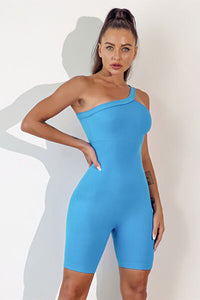 Thumbnail for Asymmetrical Neck Wide Strap Active Romper - T - 8 COLORS -