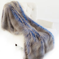 Thumbnail for Plush Azure Jean Handmade Luxury Faux Fur Throw - 14 SIZES -