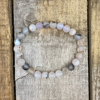 Thumbnail for Union - Milky White Agate Gemstone Beaded Bracelet -