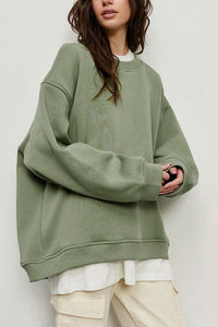 Thumbnail for Oversize Round Neck Dropped Shoulder Sweatshirt - T - 10 COLORS -