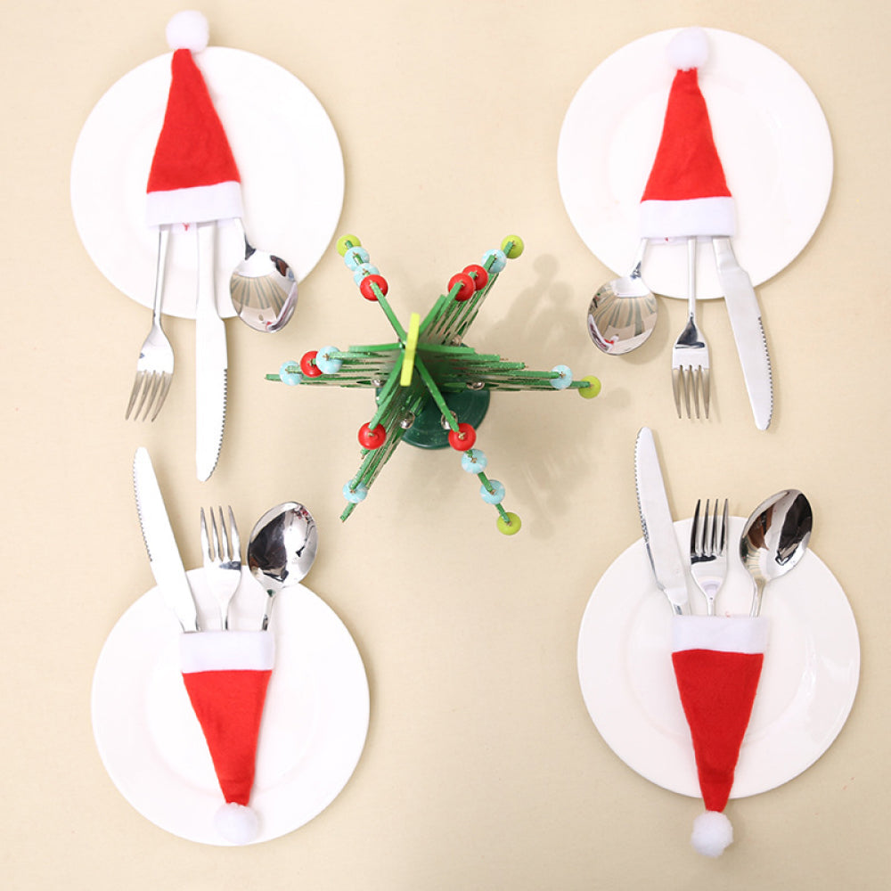 20-Piece Christmas Hat Cutlery Holders - 4.7" - 20 PCS. - [5-10 DAY DELIVERY] - T - 1 COLOR -