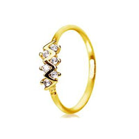 Thumbnail for Gold Jeweled Zig-Zag Cartilage Earring / Nose Hoop Ring -