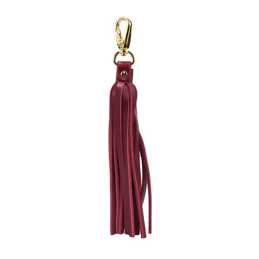 ClaudiaG - Fringe Power Leather Bag Charm - Cab/Gold - 1 COLOR -