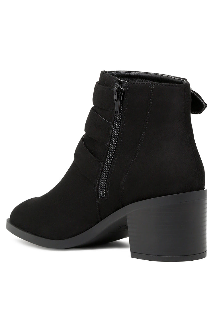 London Rag - Goth Big Buckle Ankle Boots - 1 COLOR -