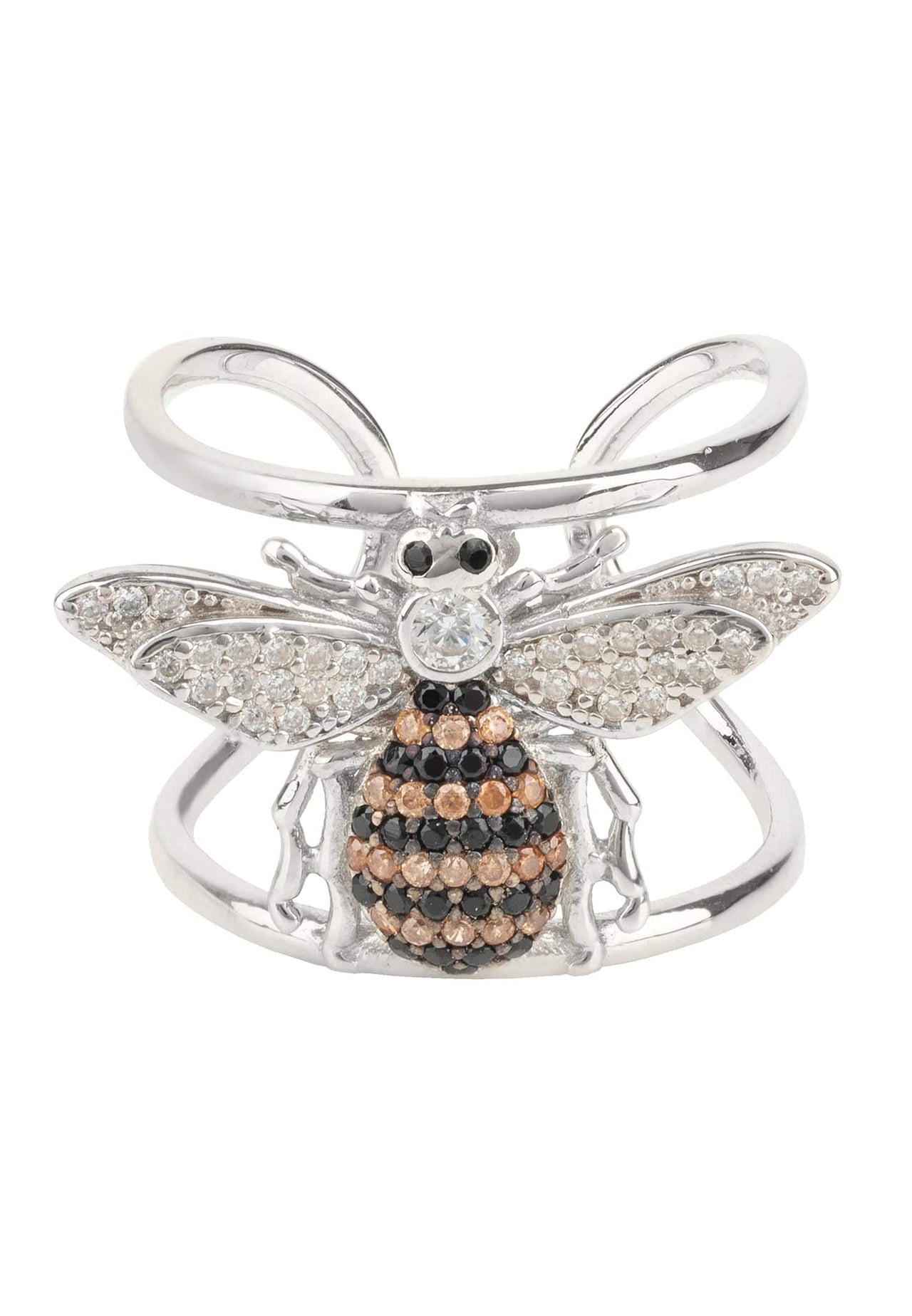 LATELITA - Honey Bee Cocktail Ring Adjustable Silver -