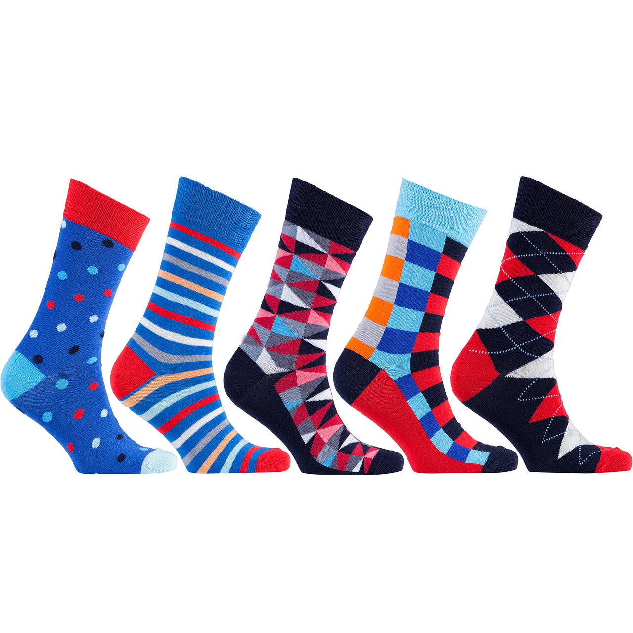 Men's Fashionable Mix Set Socks - 5 PACK -