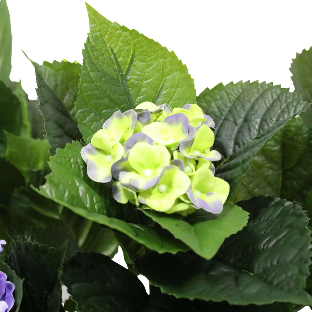 Artificial Hydrangea 74cm Potted (Mixed Purples and Yellows) -