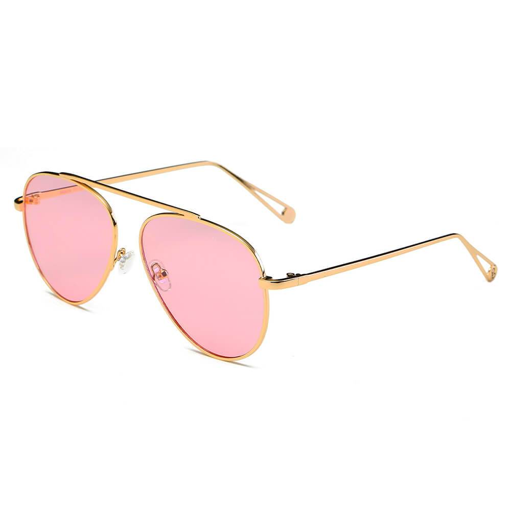 Hidalgo | S2021 - Metal Oversize Tinted Lens Aviator Sunglasses - 8 COLORS -