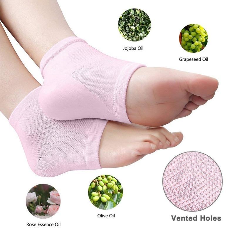 ML Delicate Beauty - Moisturizing Heel - Gel Pad Socks for Cracked Heel - Gel Sock 1 Pair/2pcs - 7 COLORS -