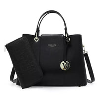 Thumbnail for Savoy - Aaliyah Faux Crocodile Handbag Set ( 2-Pack) - BLACK - 1 COLOR -